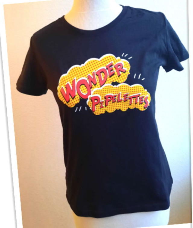 T-Shirt "WONDER PIPELETTES" NOIR (Frais d'envoi inclus)