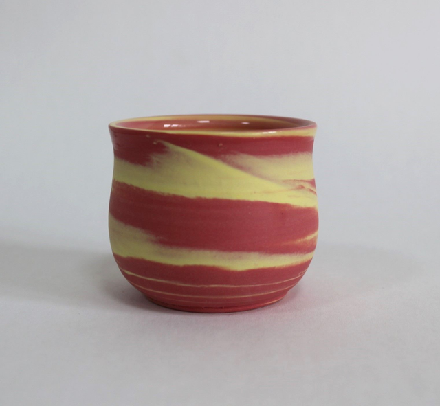 Tasse à expresso rose et jaune