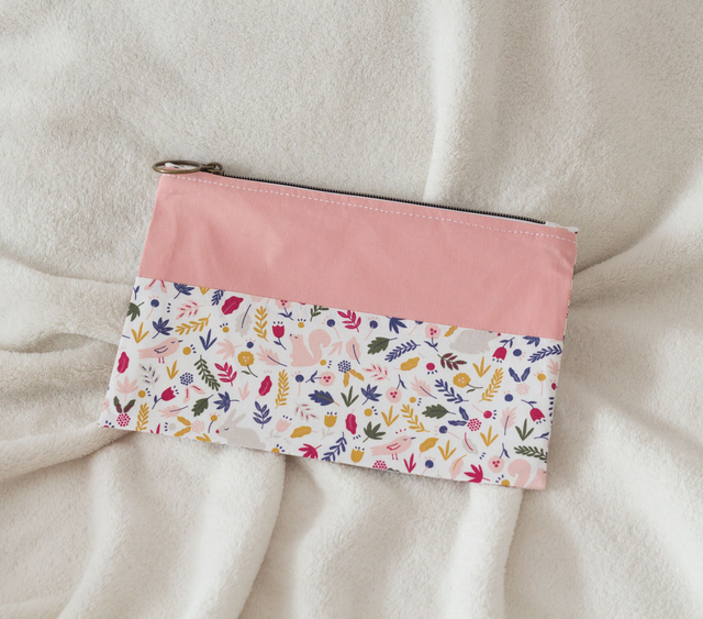 Pochette plate personnalisable Rose / Forêt enchantée