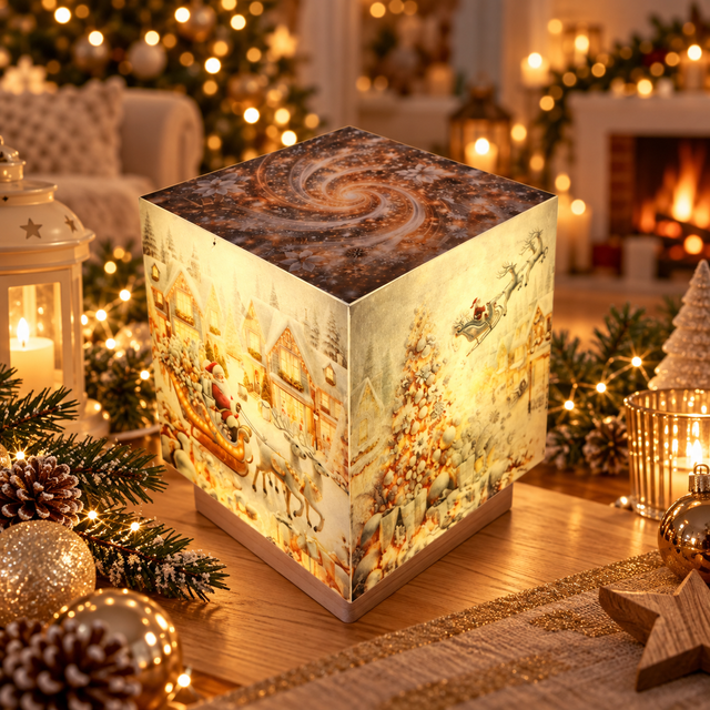 Lampe d'ambiance en cire 12x12cm- "Noël"