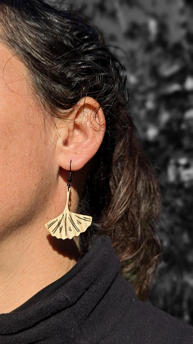Boucles d'oreilles - Gingko bilo'bois