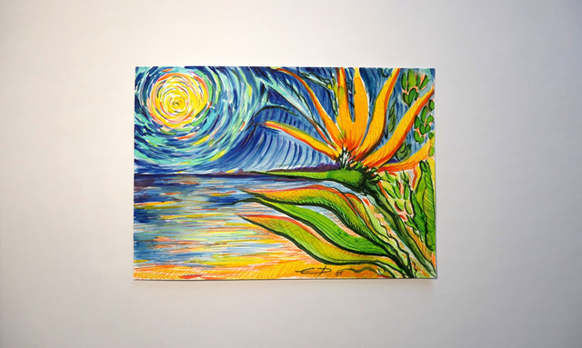 Strelitzia au clair de lune