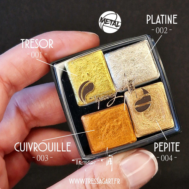 TRESSAG&#039;ART - METAL AQUARELLE ARTISANALE COFFRET PAR 4 - TR004001