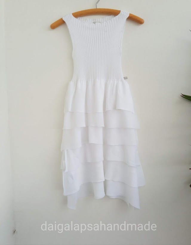 Linen, cotton dress with silk 