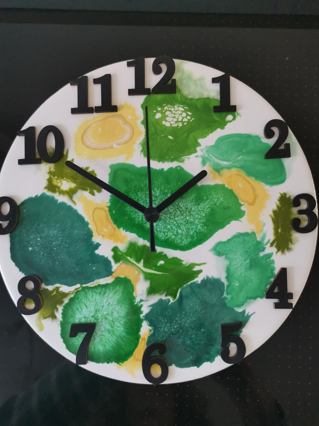 Green abstract clock