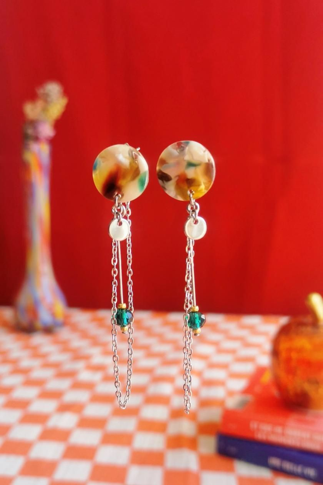 Boucles d'oreilles Puces Écailles de Tortue