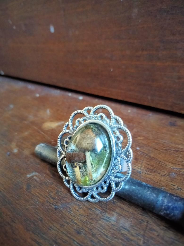 Bague ovale grande taille thème forêt 