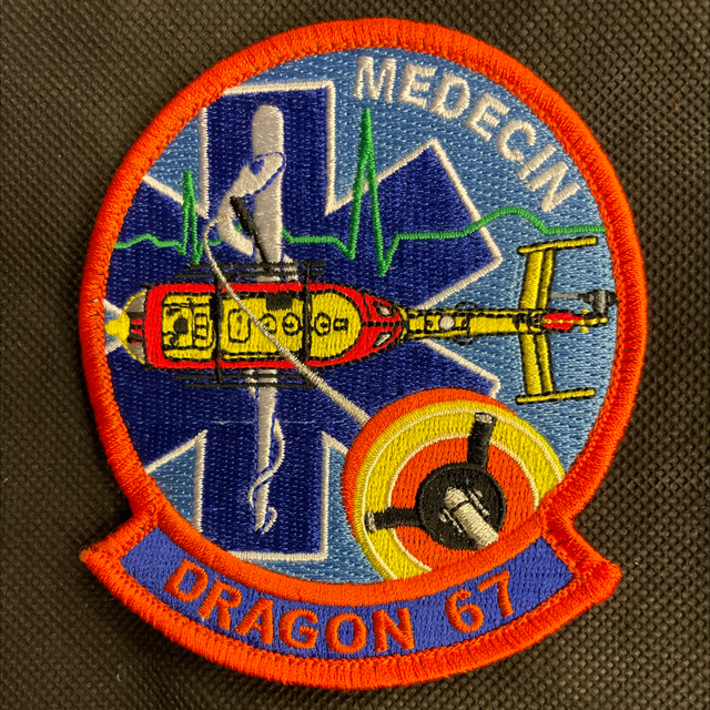Badge Partenaire DRAGON 67 - MEDECIN - tissus brodé 