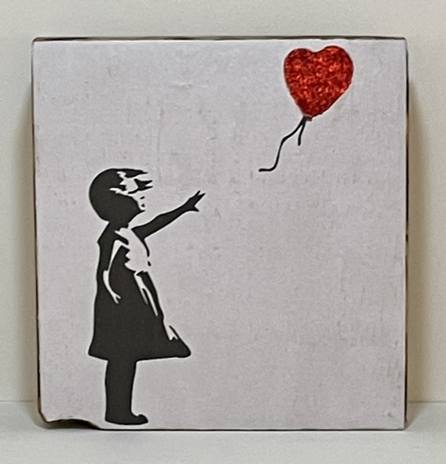 Holzblock Girl with Balloon Klassik - Jane Framer 