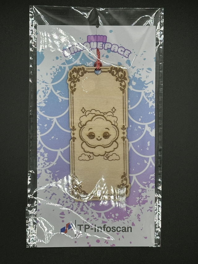 Mini Marque-page en Bois Gravé - Design Kawaii