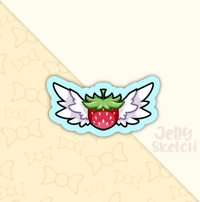 Winged Strawberry | Celeste Sticker