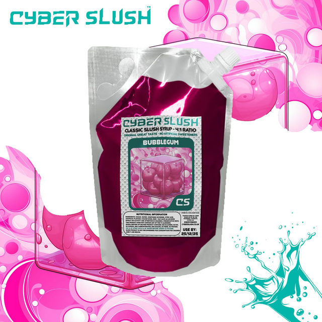 CyberSlush Bubblegum Syrup for Ninja® Slushi - Natural Sweetness - 1L