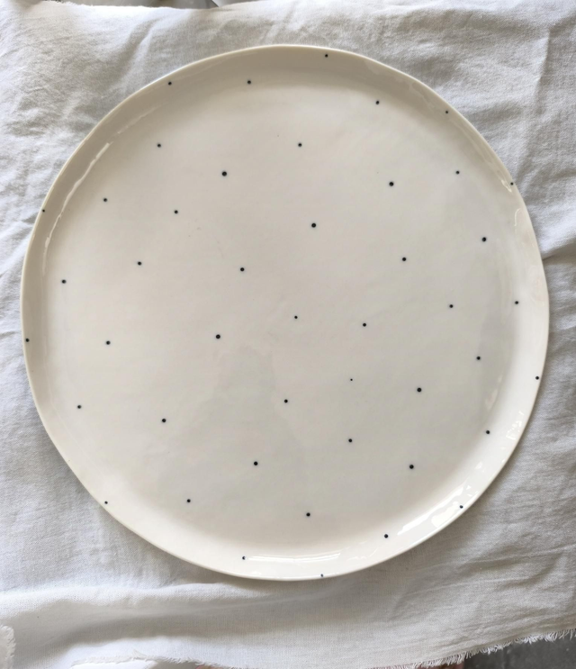 Plate with black dots