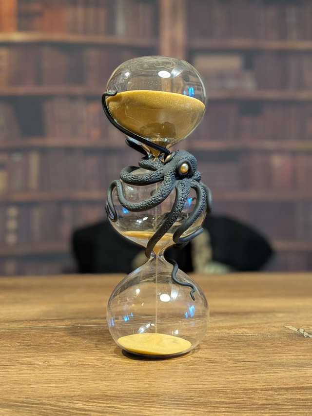 Sablier 3 bulles sable doré 22.5 x 8 cm