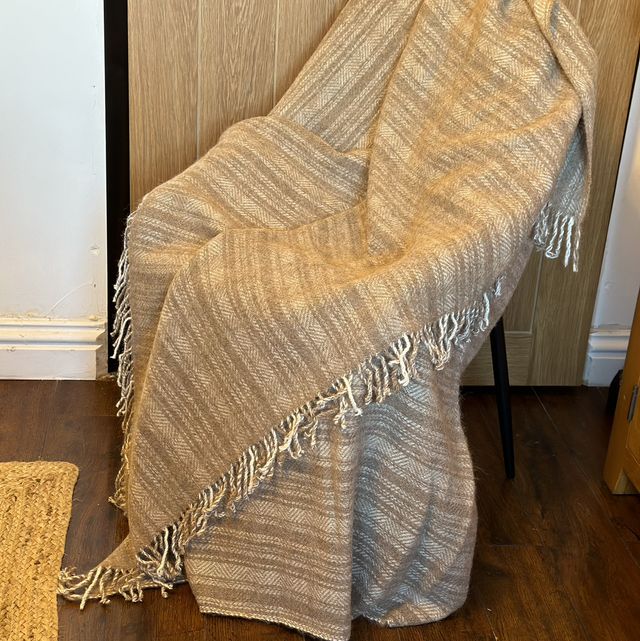 100% Dark alpaca Throw 