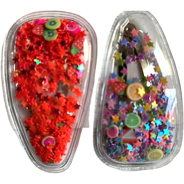 Haarclip set rood en multi colour