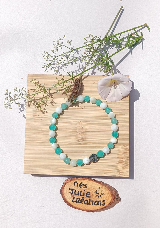 Bracelet nacre peristerite amazonite extra 