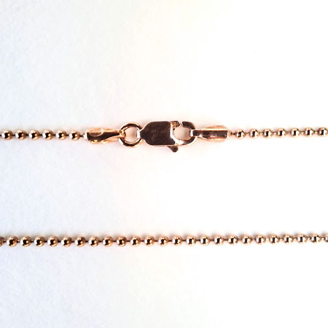 Zilveren rose vergulde balletjes ketting 1,5 mm 80 cm