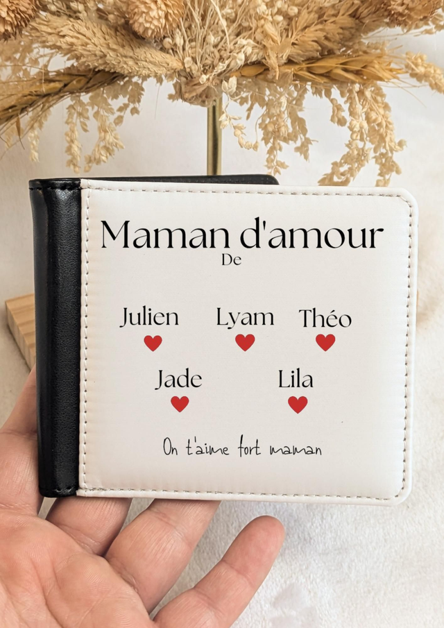 Portefeuille maman personnalisé -  idée cadeau fête des mères