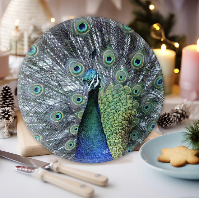 “The Stunning Peacock” Round Worktop Saver  