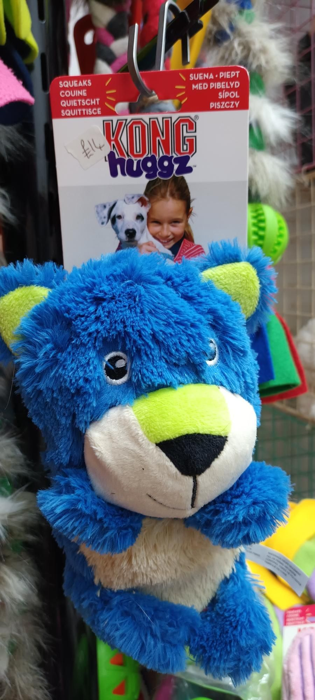Kong huggz blue bear squeaky toy 