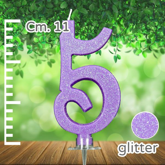 CANDELINA CM 11 LILLA GLITTER