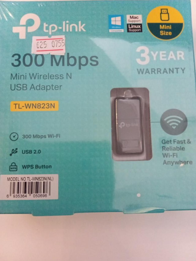 *0755- tp-link 300 Mbps mini WIRLESS N USB adapter 