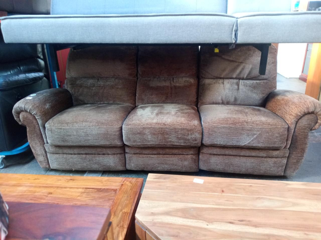 Brown Fabric Manual Recliner Sofa
