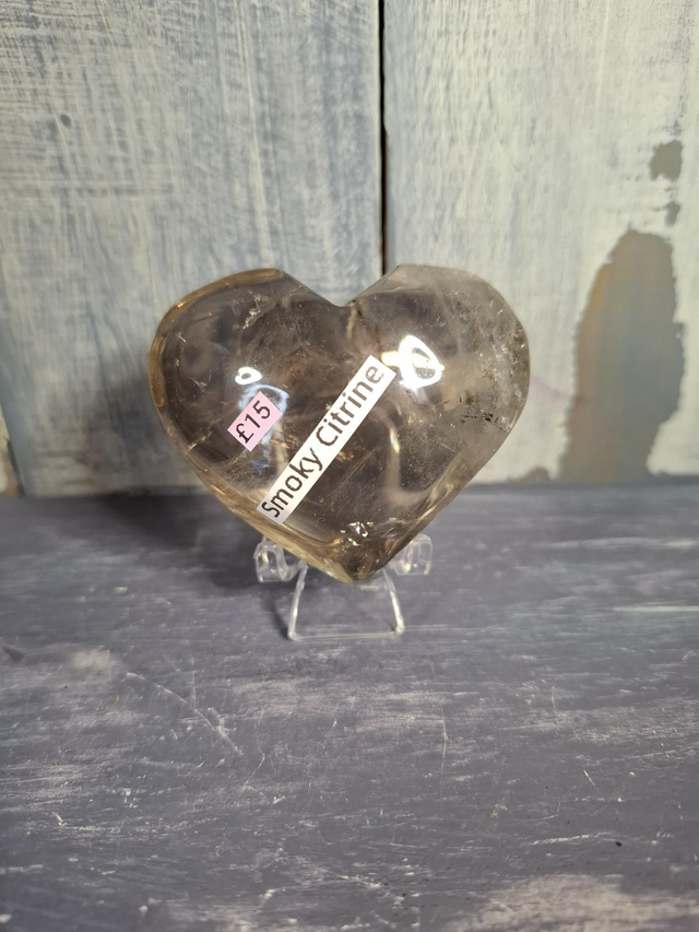 Smoky Citrine Heart