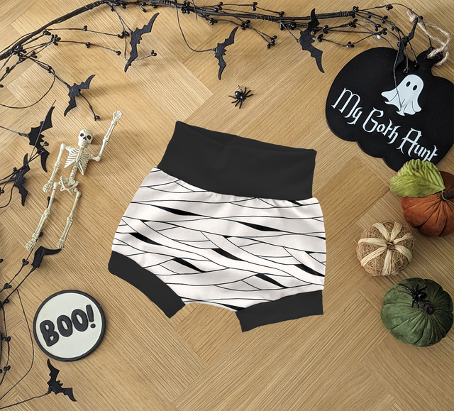 Mummy Print Childrens Bummie Shorts