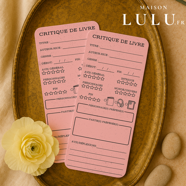 Marque page, critique de livre, 12 couleurs