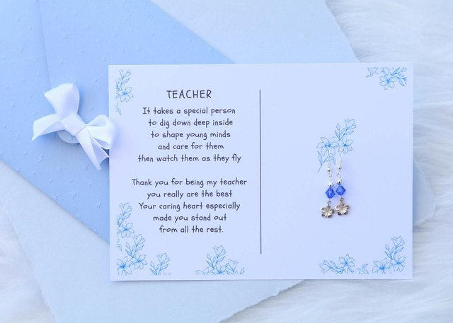 Earrings For Teacher Blue