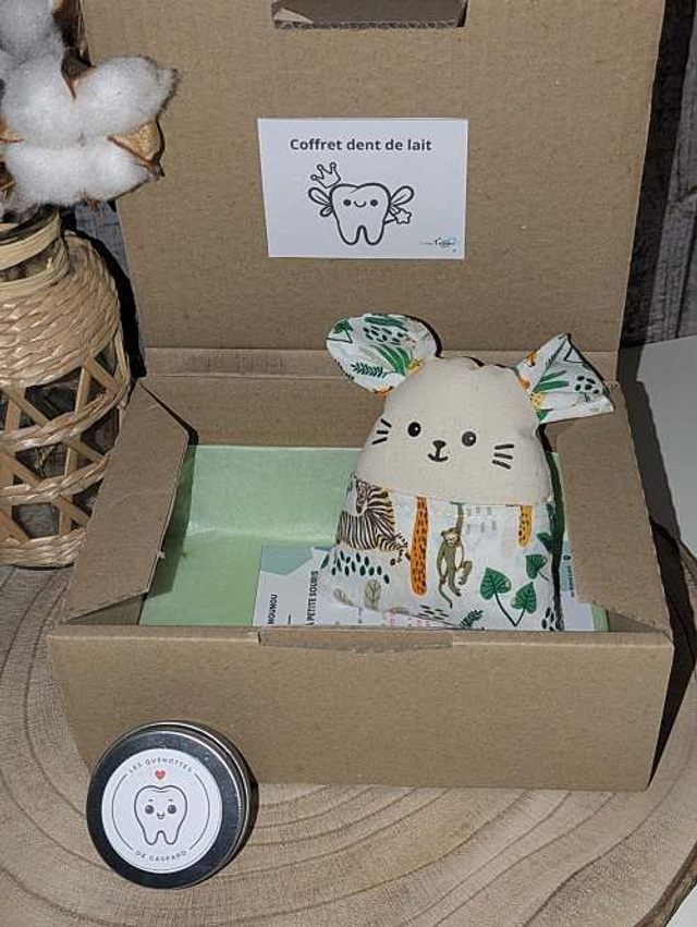 Souris dent de lait - coffret avec prénom