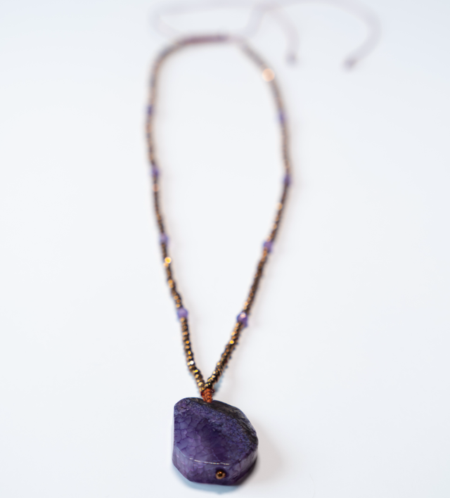 Collier Tamo agate Purple