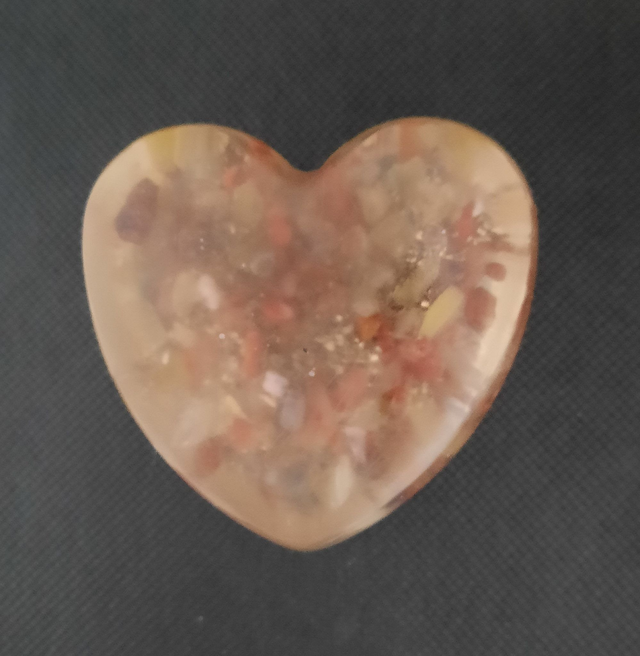 Coeur décoration Agate jaune / Agate rouge