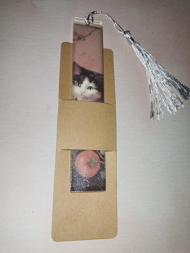 Marque page chat au potiron 