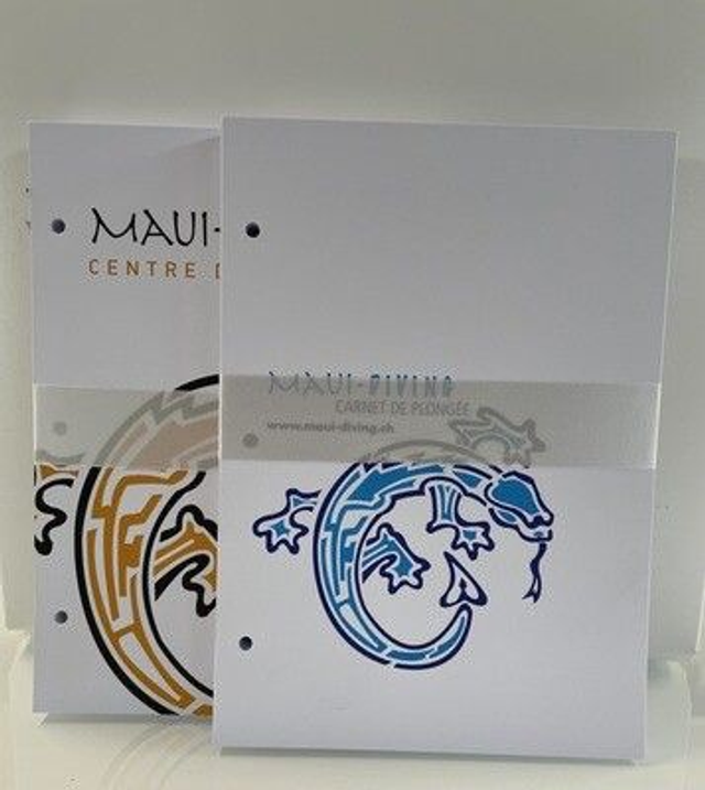 Maui-diving recharge carnet de plongée 3 trous A5