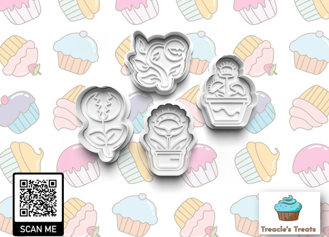 Carnivore plant Fondant/cookie stamp with matching cutter