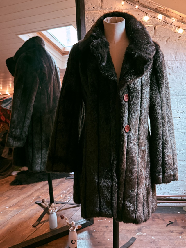 Vintage Brown Faux Fur Jacket