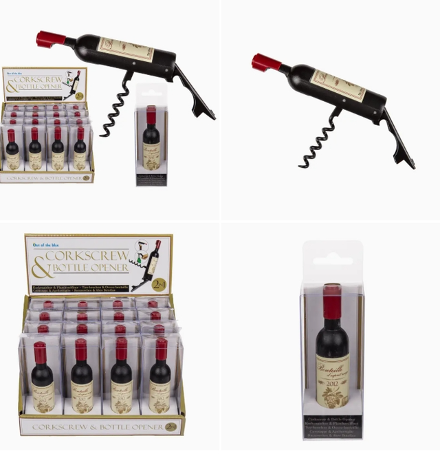 Tire-bouchon et décapsuleur en forme de bouteille de vin