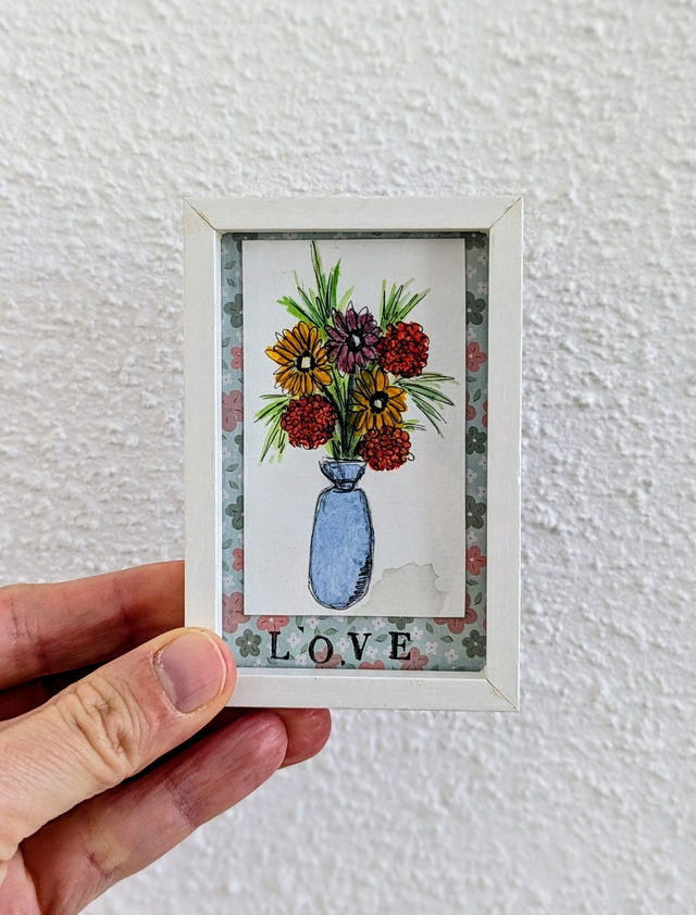 Mini cadre bois - Illustration Aquarelle - Zoé