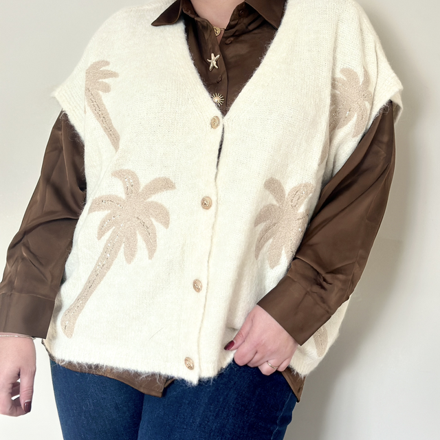 Gilet sans manches palmier T.U 48-54