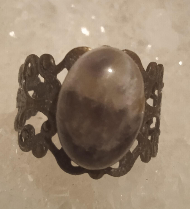 améthyste (bague baroque bronzée) 