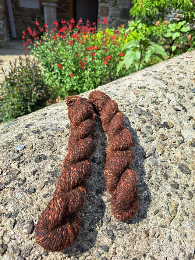 Handspun Alpaca with mulberry silk