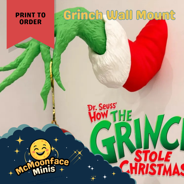Grinch Inspired Hand Wall Hanger | Holiday Ornament &amp; Bauble Display