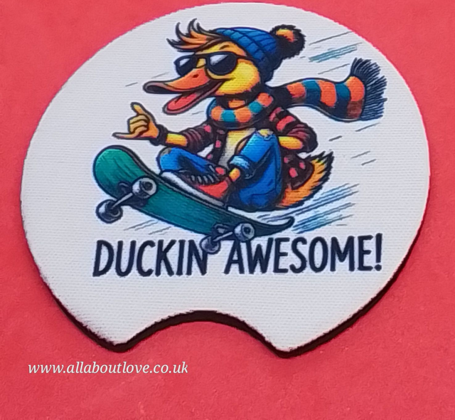 Car Cup Holder Coaster Hand Made Humorous and Fun.