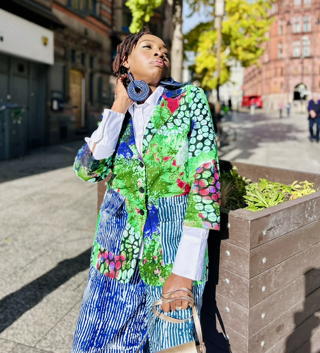 Green Blue Statement Suit