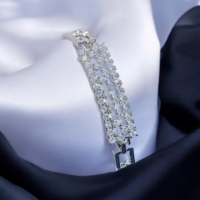 Bracelet en Cuivre Plaqué Or 18K avec Zircone Cubique AAA