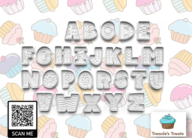 Playful Letters Fondant/cookie stamps with cutters 