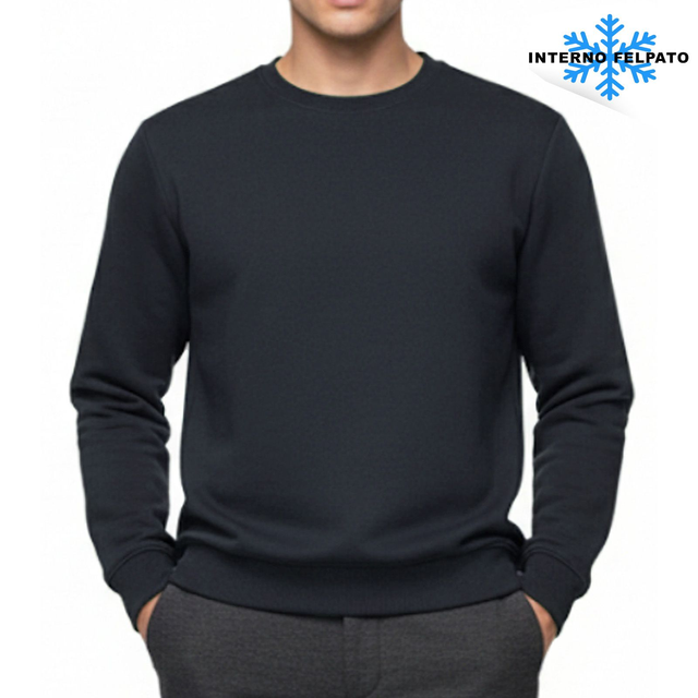 Felpa uomo basic monocromo girocollo autu/inv 5081 
